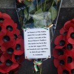 The tribute placed on the Memorial to mark the centenary of the Suvla Bay landing
