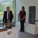 Col. Dudding speaking at the Museum, with Association Secretary Miss Colette Collins also pictured