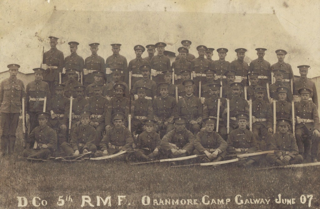 D Company 5th Battalion Royal Munster Fusiliers taken at Oranmore Camp, Galway in June 1907