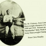 Private M. Clohessy of Limerick. Heavyweight Champion of all the world 1908 & 1910