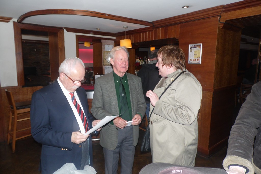 Ollie Griffin, Gordon Spillane and Jean Prendergast chatting before the AGM.