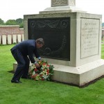 His Excellency Mr. Rory Montgomery the Irish Ambassador to France laying a wreath at The Etreux Mmeorial