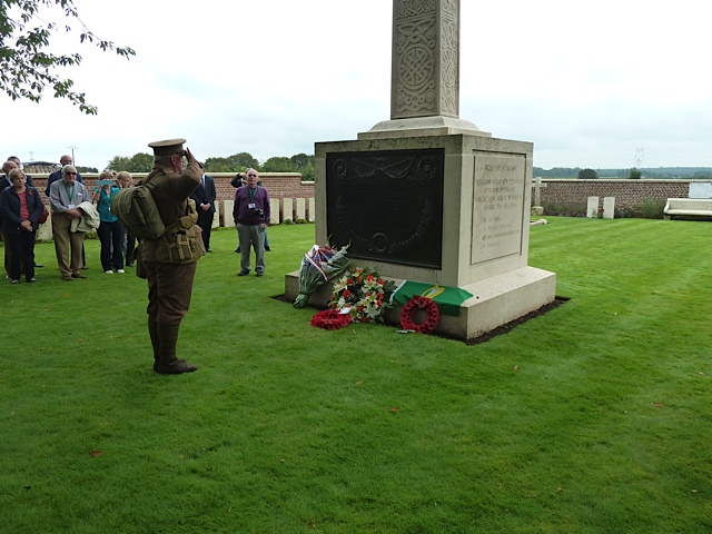 A member of The 10th Essex Regiment Group who laid a wreath