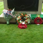 Floral Tributes laid at The Etreux Memorial Cross