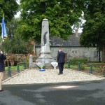 Mr. Adrian Foley Vice Chairman RMFA laying  a floral tribute at The Monument aux Mort in Etreux