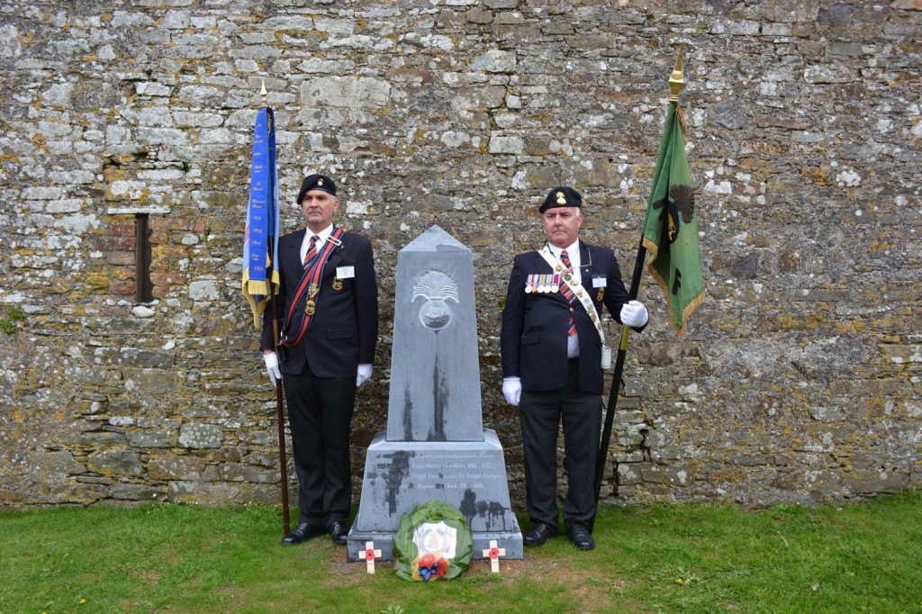 John Duggan and Martin Foley with the RMF Association Colours and the Colours of the RMF Old Comrades Association